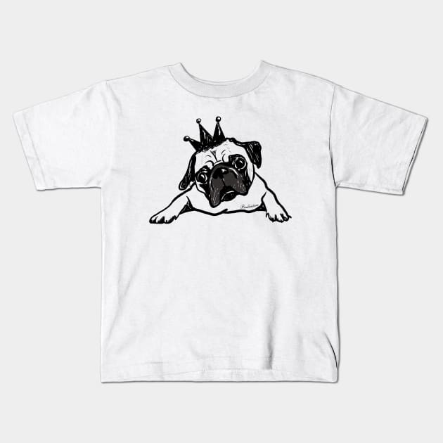 Pug dog Kids T-Shirt by Pendientera